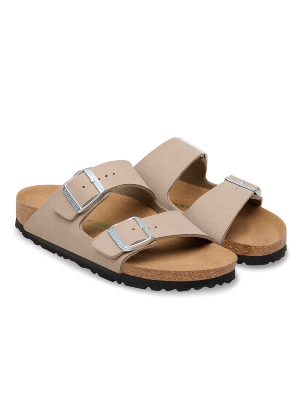 Birkenstock Arizona Sandals with Silver Buckles. Very light pink color.
